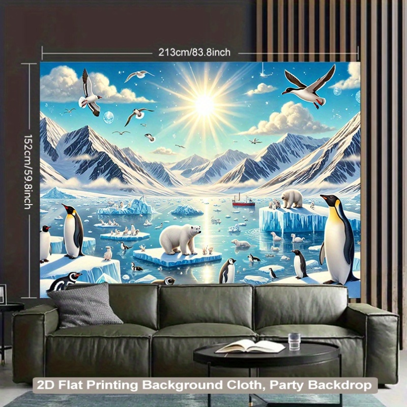Exciting Antarctic Natural 2D Backdrop Fabric